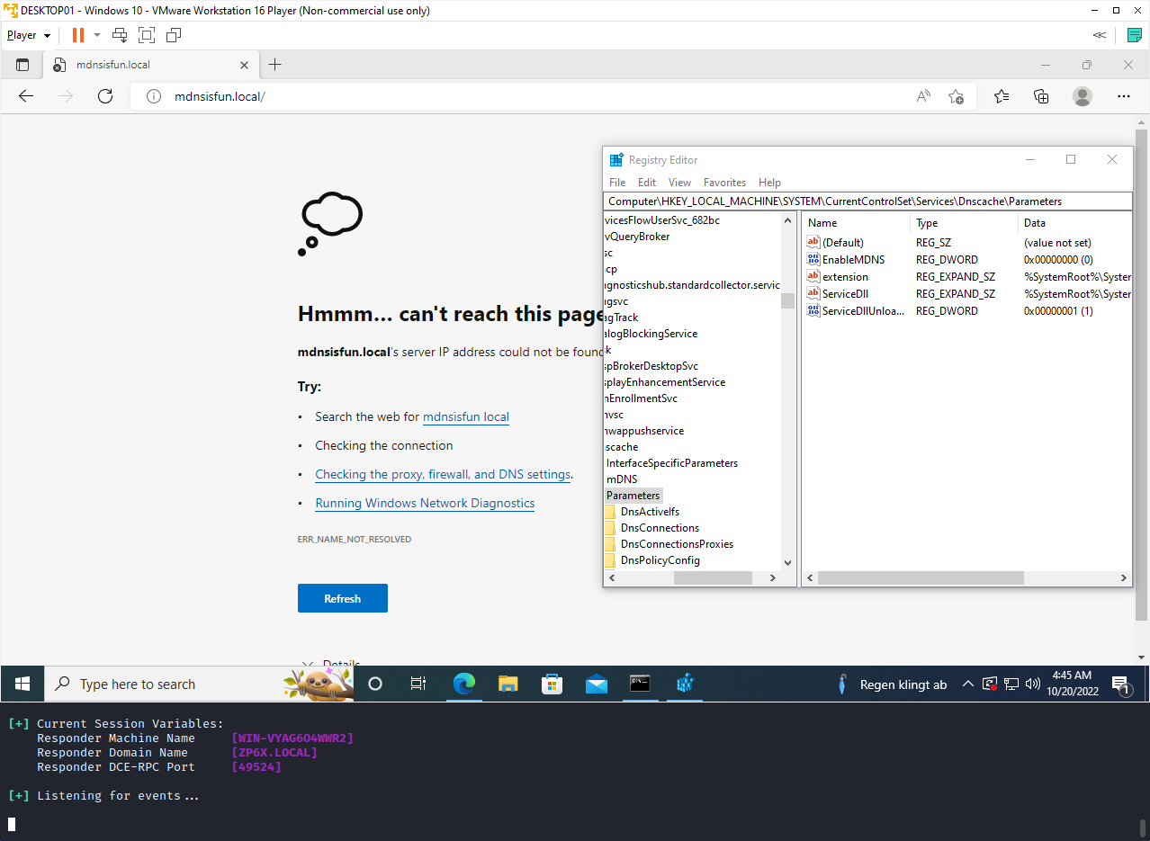 with a “.local” domain and mDNS disabled, mDNS poisoning doesn’t work on Microsoft Edge